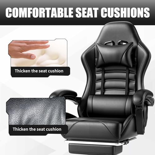 Ergonomic Gaming Chair with Footrest, Reclining, Lumbar Support I1131