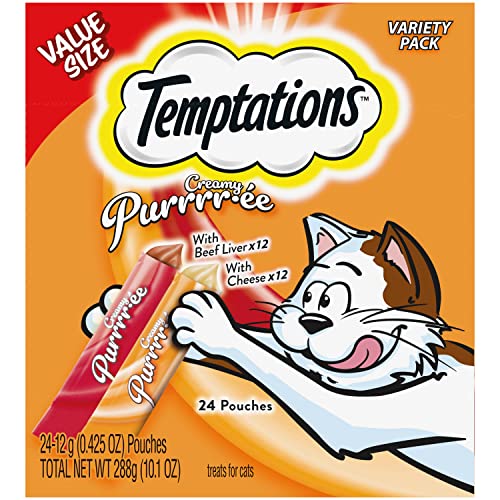 Creamy Puree Lickable Cat Treats, 0.42 oz Tubes, 48 Count Y26330