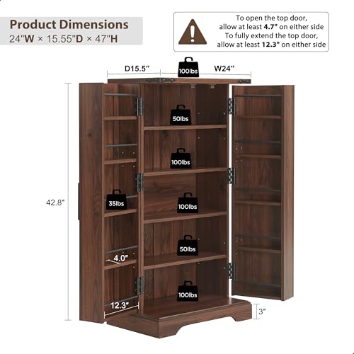 Farmhouse Storage Cabinet with Barn Doors and Adjustable Shelves X3170