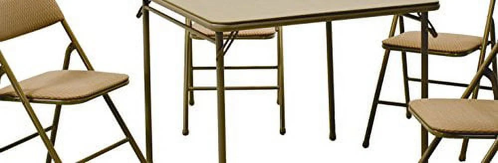 5-Piece Folding Table and Chair Set, Tan H645