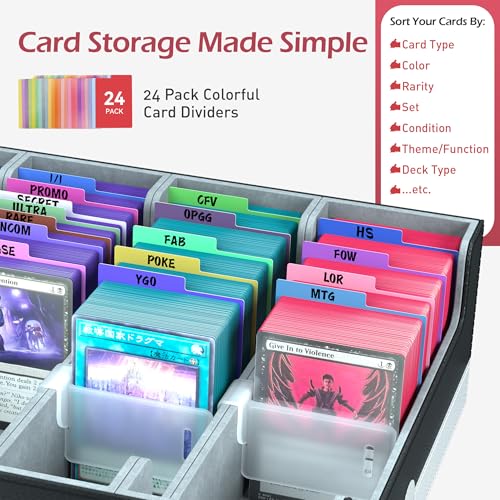 Trading Card Storage Box with 50 Sleeves and 24 Dividers G3044