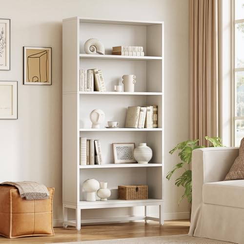 70.8 Inch Tall 5-Tier Bookcase with Closed Back Shelf for Living Room, Bedroom S15331