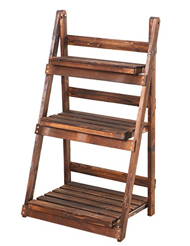 Solid Wood Folding Flower Pot Stands for Balcony Living Room D875