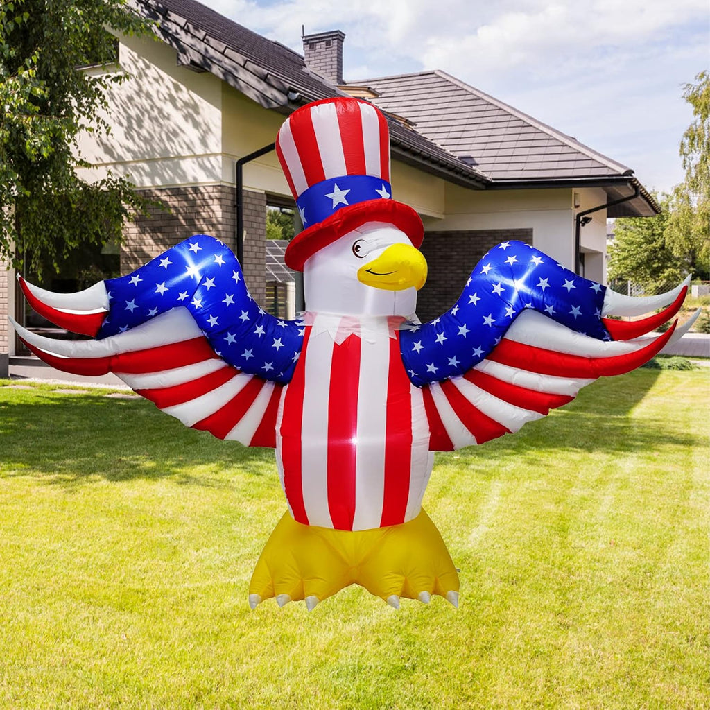 7.2FT Inflatable American Bald Eagle with Built-in LEDs for Outdoor Decor V263