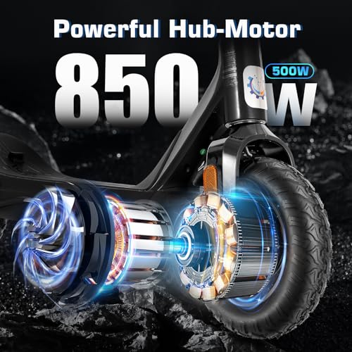 Electric Scooter for Adults, 850W Motor, 30 Miles Range, Folding with Wide Pneumatic Wheel L7670