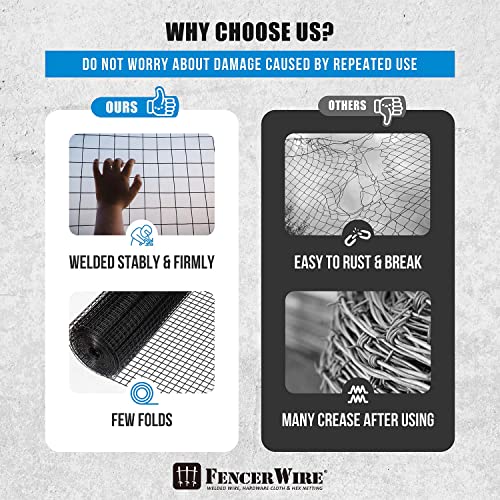 Black Vinyl Coated Welded Wire Mesh, 1 Inch x 1 Inch Grid, 48 Inch x 50 ft. L158784