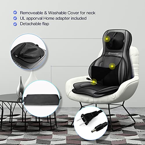 Shiatsu Neck Back Massager with Heat, 3D Kneading Massage Chair Pad, Adjustable Neck Massage, Seat Massager for Full Body Relaxation, Dark Gray D921543