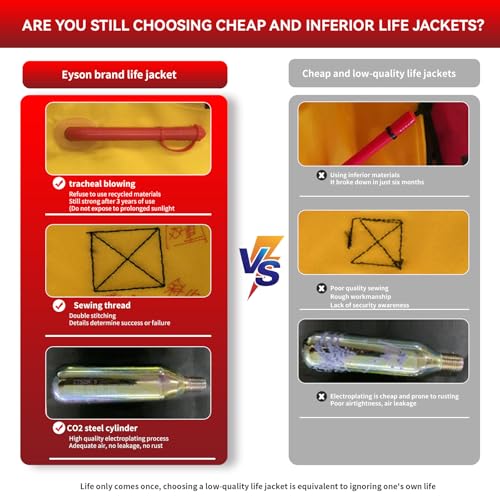 Automatic Inflatable Life Jacket for Adults, Low Profile, 330 lbs E6850