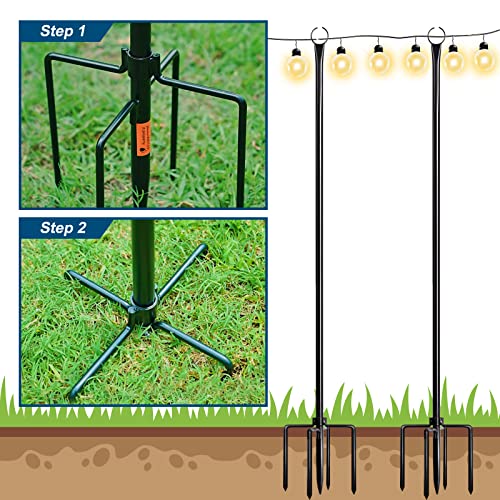 String Light Poles with Hook for Outdoor Garden Party E583