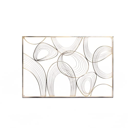 Metal Wall Art 36" Gold with Black Frame H940737