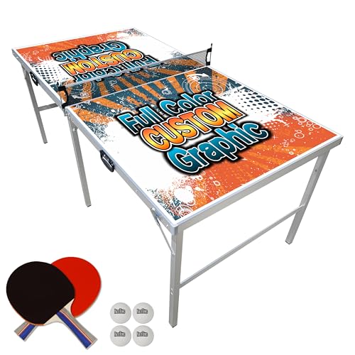 6 ft x 3 ft Portable Folding Ping Pong Table for Indoor Outdoor A180928