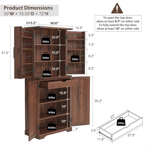 Farmhouse Storage Cabinet with Barn Doors and Adjustable Shelves X3170