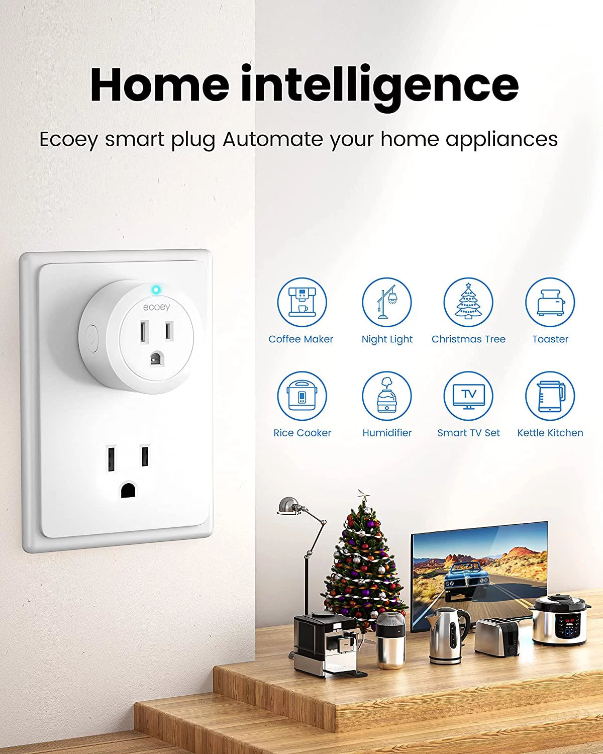 Smart Plug Wi-Fi Outlet with Timing and Voice Control, 6 Pack P41304