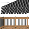 Muzata 50Pack 26" Aluminum Deck Balusters Round Black Deck Railing Stair Porch Staircase Spindles 3/4" Diameter Hollow for Wood and Composite Deck, WT02