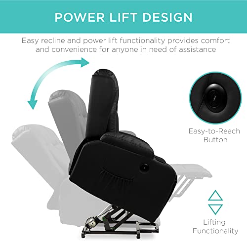 Electric Power Lift Recliner Massage Chair with Heat and USB Port, Brown M560374