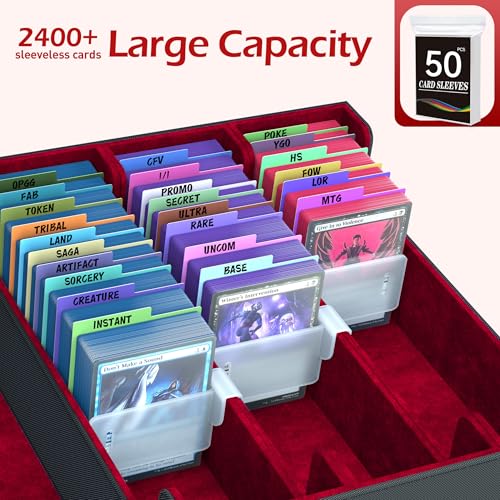 Trading Card Storage Box with 50 Sleeves and 24 Dividers G3044