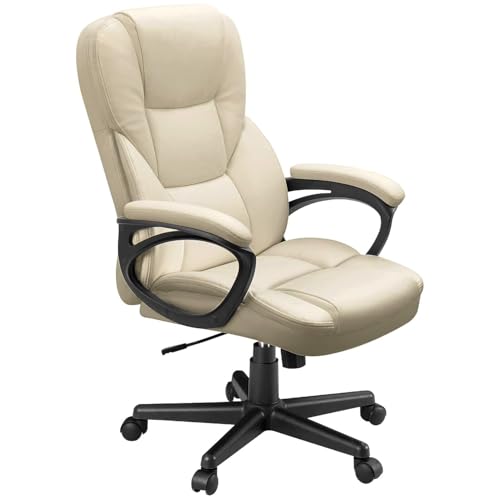 Office Executive Chair High Back Adjustable Swivel PU Leather with Lumbar Support I3854