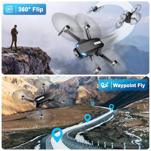 Foldable 2K HD FPV Drone with Brushless Motor for Kids and Beginners T556811