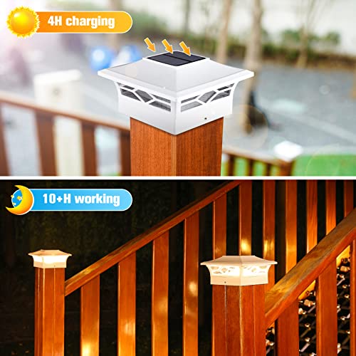 Solar Post Cap Lights 4-Pack for 4x4/6x6 Wooden and Vinyl Fence Posts X840634