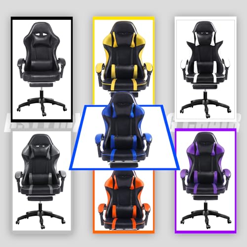Ergonomic Gaming Chair with Footrest, Reclining, Lumbar Support I1131