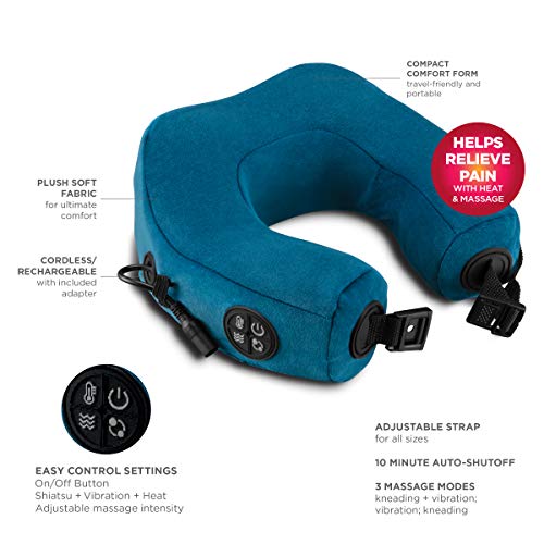 Travel Neck Pillow with Vibration, Heat & Shiatsu Massage A394583