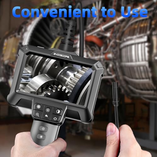 Endoscope Camera with Light, IP67 Waterproof, 8 Adjustable LED, 4.3" LCD Screen, HD 1080P, 16.5ft Cord N74763
