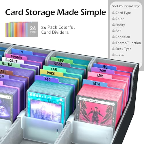 Trading Card Storage Box with 50 Sleeves and 24 Dividers G3044