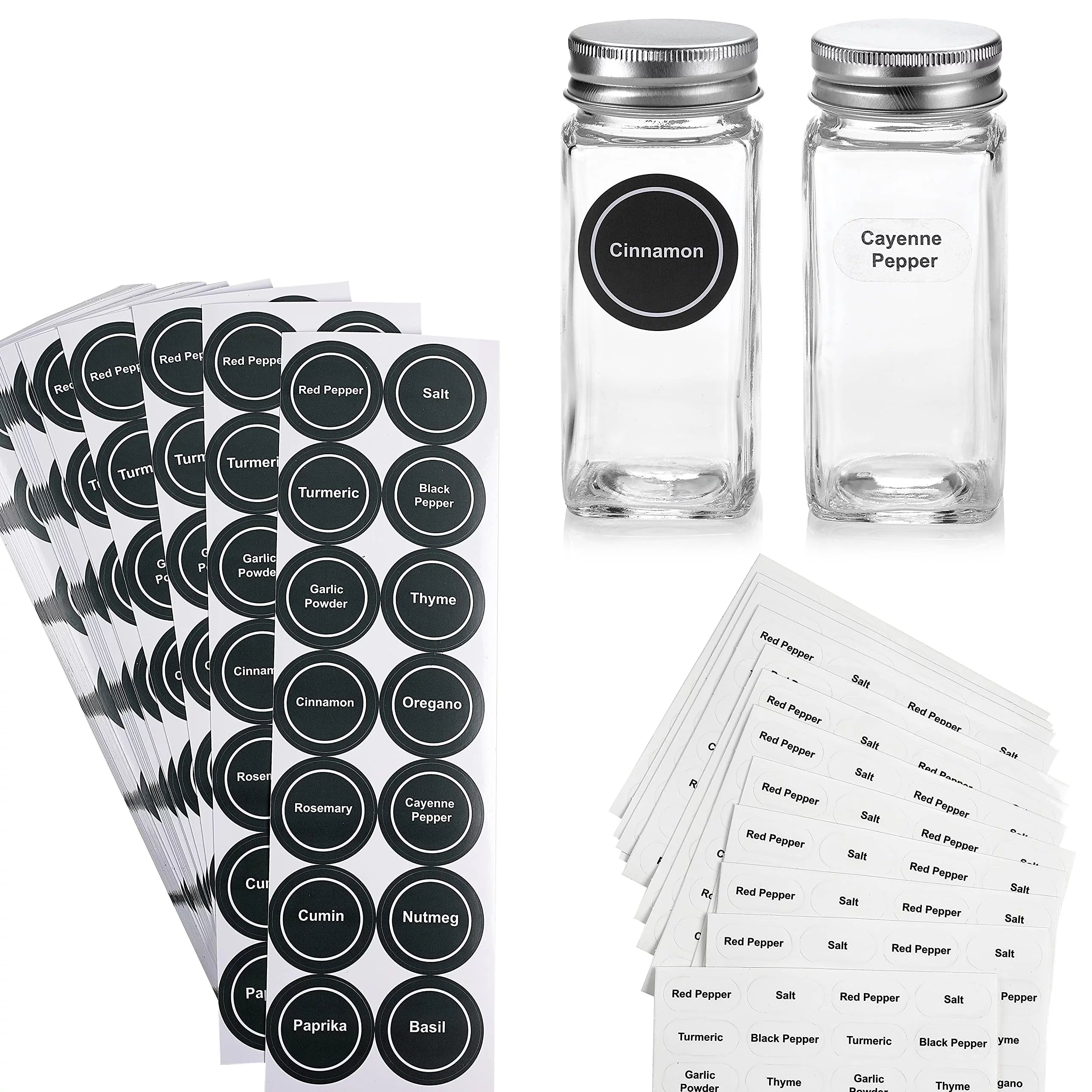 Spice Bottles Empty Glass 4 oz with Shaker Lids N17192