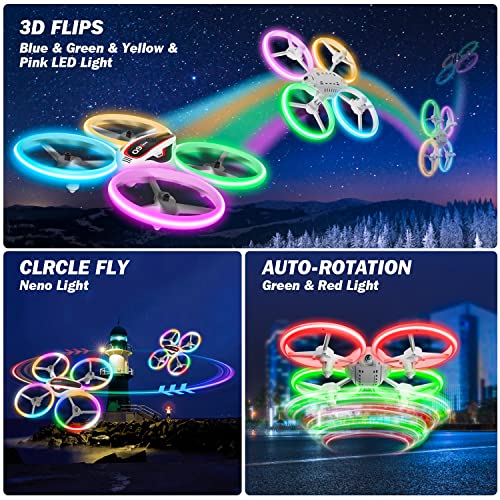 RC Drone with 720P HD FPV Camera for Kids with LED Light and Remote Control Q603