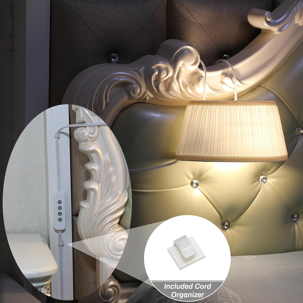 Bed Reading Light with Adjustable Hook, Eye Caring Fabric Shade A81233