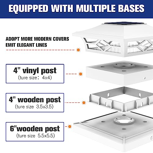 Solar Post Cap Lights 4-Pack for 4x4/6x6 Wooden and Vinyl Fence Posts X840634