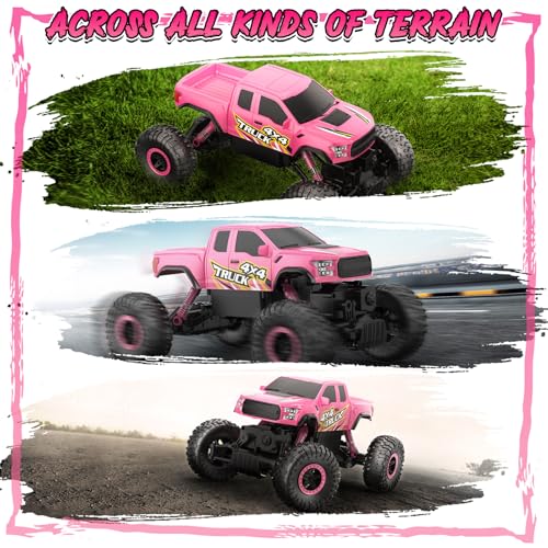RC Truck 4WD Off Road Crawler Toy for Boys Girls 6-12, Blue C250000