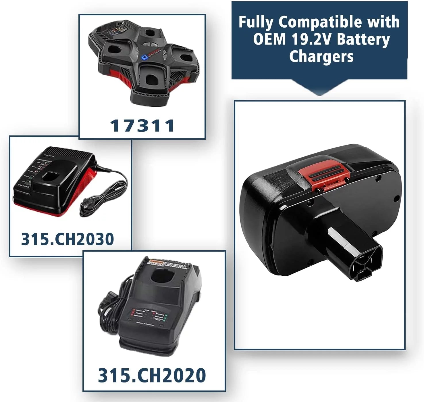 2 Pack C3 Replacement Battery 19.2V for Cordless Tools Q654866