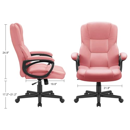 Office Executive Chair High Back Adjustable Swivel PU Leather with Lumbar Support I3854