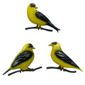 Usupgift Metal Goldfinches Birds Wall Decorations, Small Hanging Birds, Decorative Indoor Outdoor Chirping Birds, Set of 3 3D Wings，Handmade 6.4X7.6 Inches