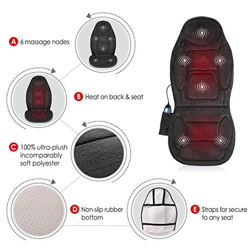 Vibration Back Massager with Heat, Seat Cushion N820