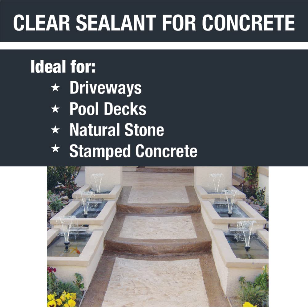 Clear Glossy Concrete Sealer for Floors, Driveways, Garages, and Cement I72137