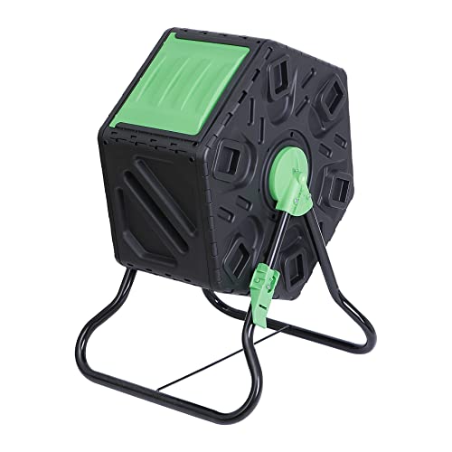 Dual Chamber Tumbling Composter - 37 Gallon Outdoor Garden Bin T432