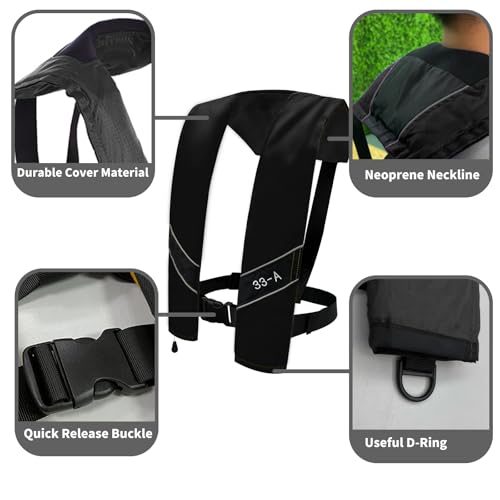 Automatic Inflatable Life Jacket for Adults, Low Profile, 330 lbs E6850