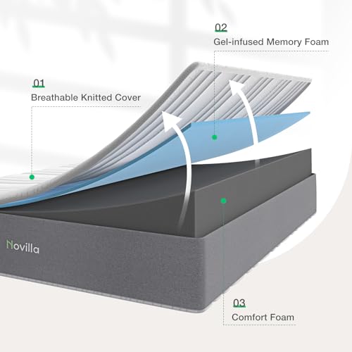 Twin Mattress, 12 Inch Gel Memory Foam, Medium Firm Feel K502