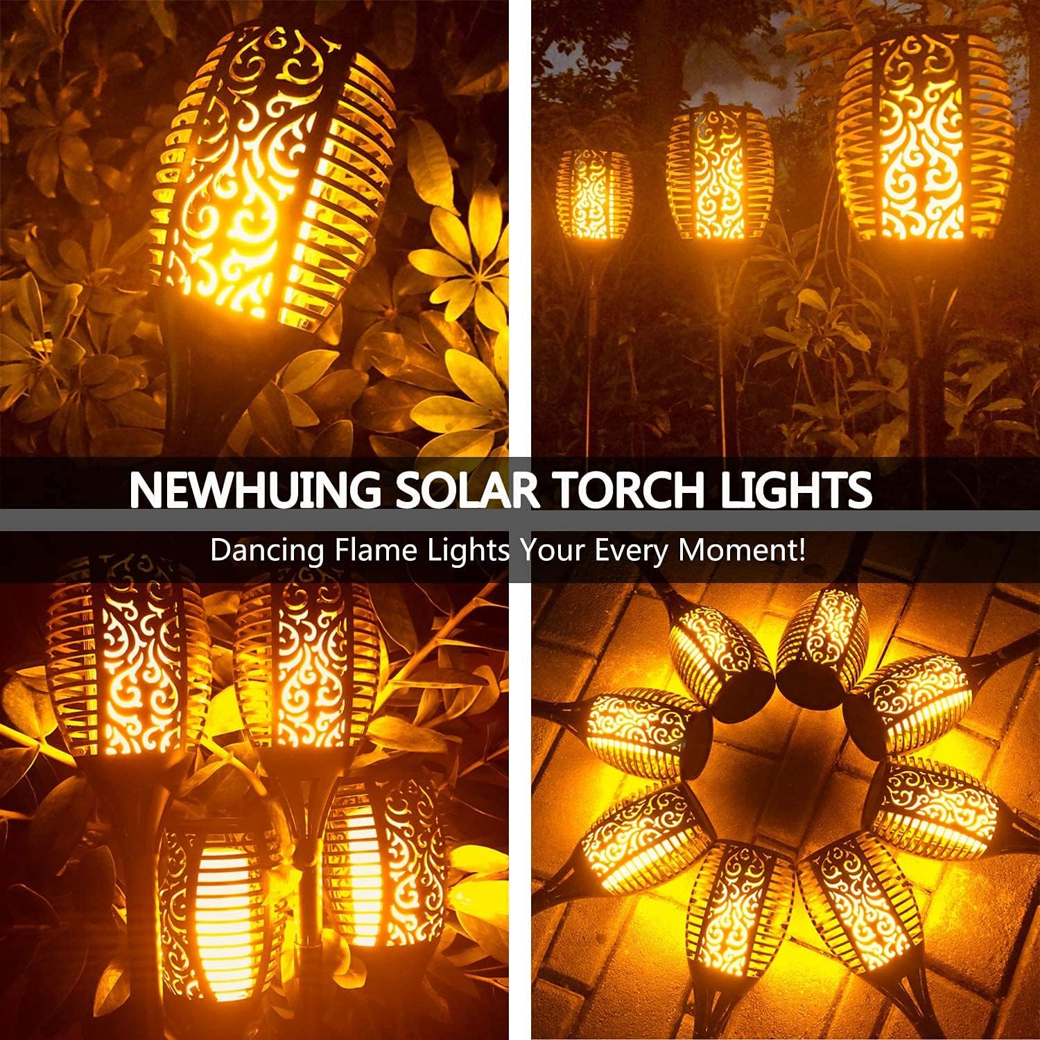 Solar Torch Lights Outdoor, 43 inch, Waterproof Garden Pathway Light with Flickering Flames X26801