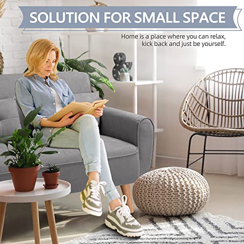 Linen Loveseat Sofa with 2 Pillows, Dark Grey N297821