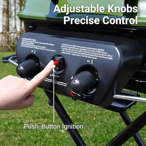 6-Burner Propane Gas Grill and Griddle Combo with Stainless Steel Lids F7495