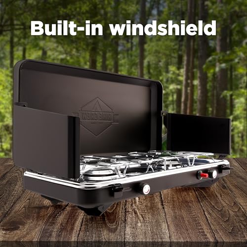 2-in-1 Gas Camping Stove and Griddle with Foldable Legs G762726