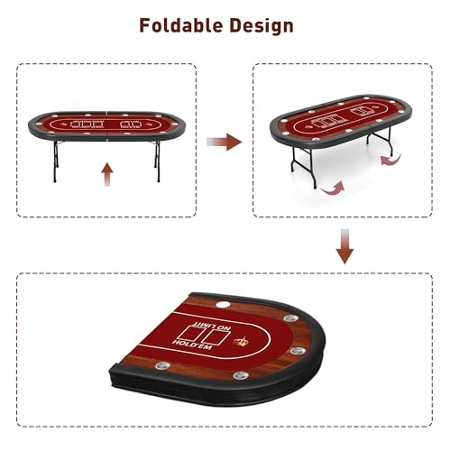 Foldable Blackjack Poker Table with Cup Holders G3690