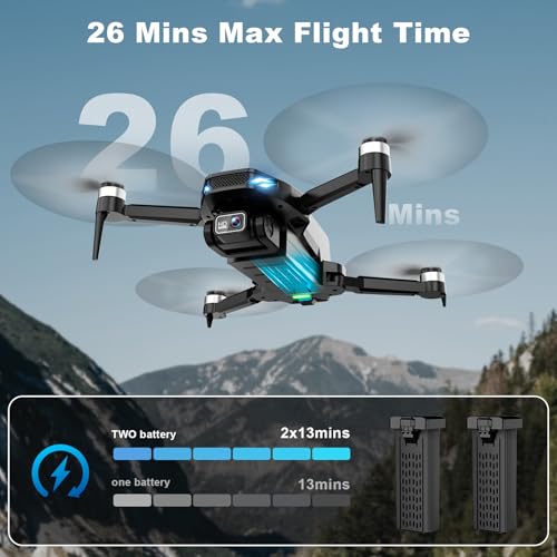 Foldable 2K HD FPV Drone with Brushless Motor for Kids and Beginners T556811
