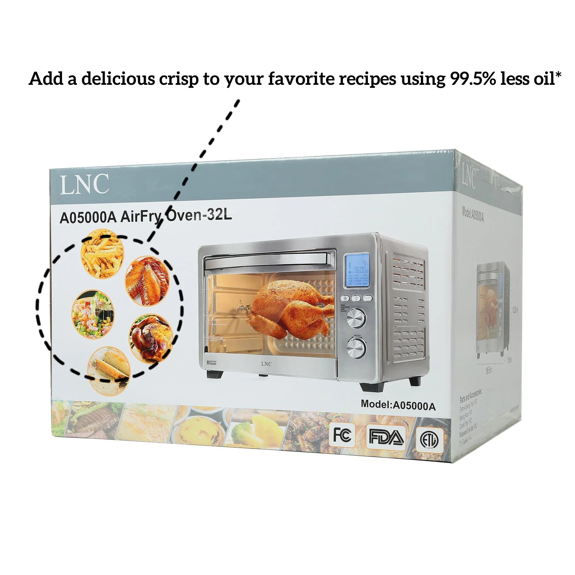 Air Fryer Toaster Oven 12-in-1 Countertop Convection Oven, 34 QT, Stainless Steel W674