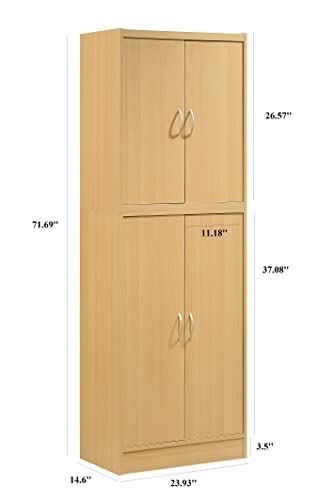 4 Door Kitchen Pantry with Four Shelves E56107