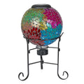 Alpine Corporation 8" Diameter Indoor/Outdoor Glass Gazing Globe Yard Decoration with Color Changing LED Lights