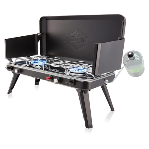 2-in-1 Gas Camping Stove and Griddle with Foldable Legs G762726